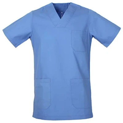 Bild av MISEMIYA Scrub Top Unisex Scrubs Medicinsk uniform V ringad tunika 817, Blå himmel, M