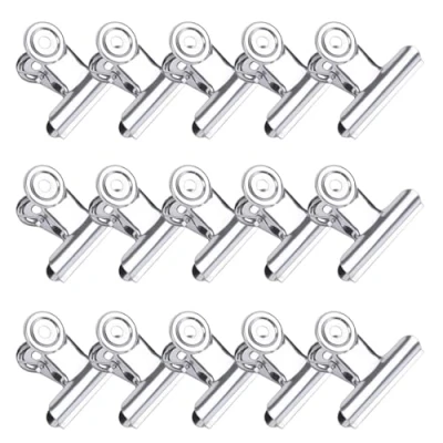 Bild av Metallpärm Klämma, Pappersvikt Metall 22 mm, 50 Stycken Bulldog Clips av Silverpapper