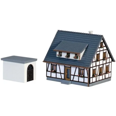 Bild av FALLER 282760 Half Timbered House Blue Z Scale Building Kit byggsats, blå, One Size