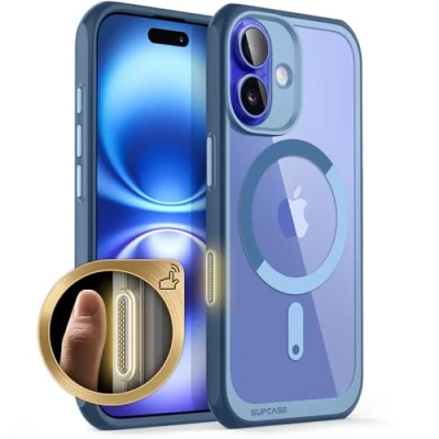 Bild av SUPCASE Fodral för iPhone 16 6.1&#039;&#039; 2024, [MagSafe kompatibel] [Militärt skydd] Ultratunt Stötsäkert Magnetiskt Genomskinligt 2024 (Blå)