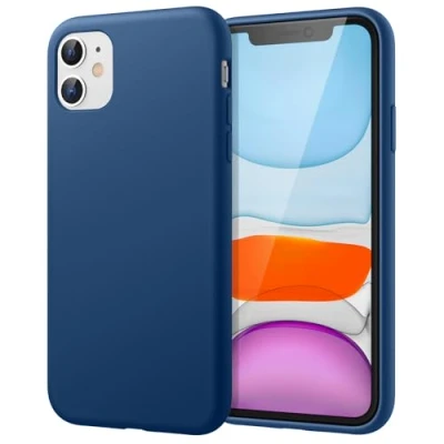 Bild av JETech Silikonskal för iPhone 11 (2019) 6,1 Tums, Silkesmjuk Beröringsskydd med Hela Kroppen, Stötsäkert Skal Mikrofiberfoder (Blå Kobolt)