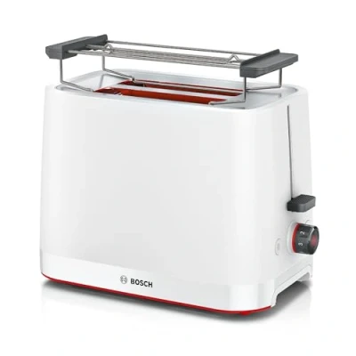 Bild av Bosch MyMoment TAT3M121 Kompakt brödrost med 2 fack, upptining/uppvärmning, brödvärmare, brödlyft och automatisk avstängning, vit