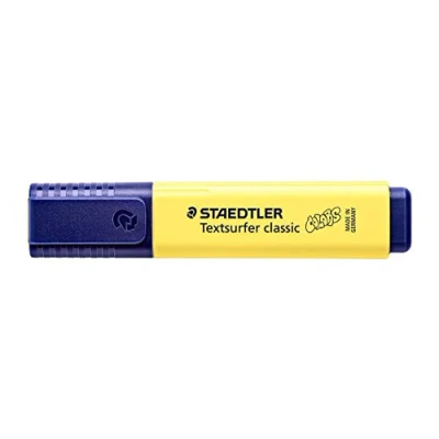 Bild av STAEDTLER 364 C 100 Textsurfer Classic pastellöverstrykningspennor (hög kvalitet tillverkad i Tyskland, med stor bläcklagring för extra lång markeringsprestanda) låda 10 solgul