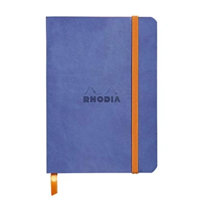 Bild av RHODIA 117308C Saphir Soft Notebook A6 fodrad 144 sidor elfenbensfärgat Clairefontaine papper 90 g/m bokmärke, elastisk stängning fodral i fuskläder Rhodiarama samling