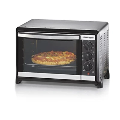 Bild av ROMMELSBACHER Liten ugn, BG 1055/E 18 liter bakrum, 7 uppvärmningstyper inklusive luftcirkulation, temperaturer på 80230 C, dubbelglasning, innerbelysning, timer, 1 050 W, rostfritt stål