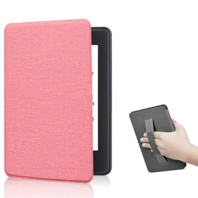 Bild av för 7 tums Kindle Paperwhite 12:e generationen 2024 och Colorsoft Signature Edition fodral, automatisk vila/handrem funktionsfodral (rosa)