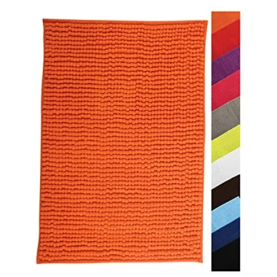 Bild av MSV Badmatta &quot;Chenille&quot; duschmatta långhårig mjuk mikrofiber halkfri 40 x 60 cm orange
