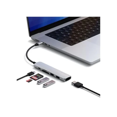 Bild av Satechi 6 in 1 USB C Slim Multiport Adapter Silver