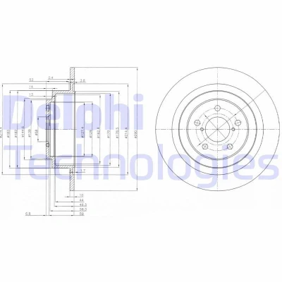 Bild av DELPHI BG4154 Disque de frein 290 10 5 plein huilé non traité sans roulement roue, bague ABS SUBARU: Outback II, Legacy 3, 3 Limousine