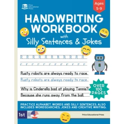 Bild av Handwriting Practice Book For Kids Ages 5 9: Penmanship workbook with Silly Sentences, Jokes &amp; Riddles, Sight Words, and Creative Writing Exercises.: Kindergarten, 1st, 2nd, 3rd 4th Grade