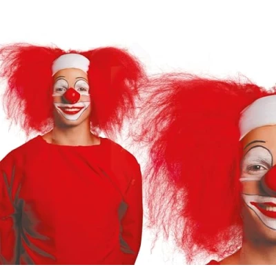 Bild av Fiestas Guirca GUI4976 Clown kalvhuvud peruk med hår (BOX INNEER)