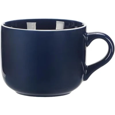 Bild av 650 ml tekopp, kaffekopp, XXL kopp, keramik, soppkoppar med handtag, jumbokoppar, stor kaffe, te, müsli, soppor, skål, porslinskopp, soppskål handtag (kungsblå)