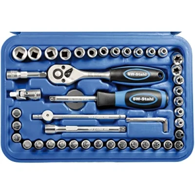 Bild av SW Stahl 06447L Hylssats 46 Spår (PH), Sexkant, Torx, E profil Krom vanadium stål 1/4tum med spärrfunktion