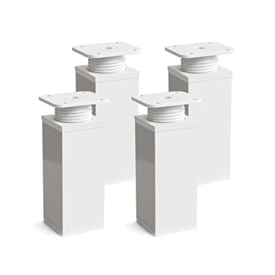 Bild av sossai Justerbara möbelben, set med 4 st, H 60 mm, vit, modern design, fyrkantigt profil, modell MFV1, för skåp och byråer