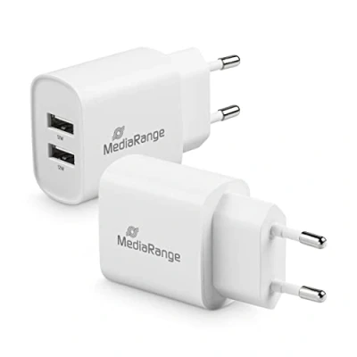 Bild av MediaRange USB laddningsadapter 2 port uttag 12 W, x A utgång för samtidig laddning av flera enheter