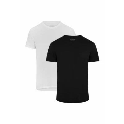Bild av Danish Endurance CREW NECK 2PACK Tshirt bas, Storlek: Medium, Mc xwhite xblack