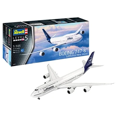 Bild av Revell Boeing 747 8 Lufthansa New Livery, Flygplan, 13 År, Blå, Vit, Luftfarkostmodell, Ej för barn under 36 månader, 476 mm