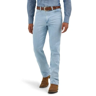 Bild av Wrangler herr cowboy cut stretch slim fit jeans, Guldspänne blekmedel, 33W / 32L