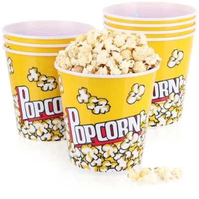 Bild av COM FOUR® 8x popcornhink XL popcornskål drinkkopp för popcorn liten popcornkopp den perfekta filmkvällen hemma 2,8 liter (2,8 8 hinkar)