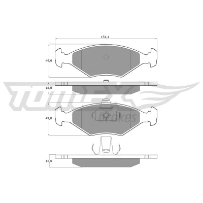 Bild av TOMEX brakes TX 10 793 Jeu de plaquettes frein Essieu avant FIAT: Palio I Weekend