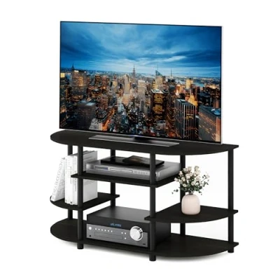 Bild av Furinno JAYA Simple Design Hörn TV stativ, enhet, Underhållningscenter, Espresso/Svart, 106,7 (B) x 57,4 (H) 39,4 (D) cm