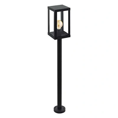 Bild av EGLO utomhusgolvlampa Alamonte 1, 1 flammig utomhuslampa, golvlampa av galvaniserat stål, färg: svart, glas: klart, eluttag: E27, IP44