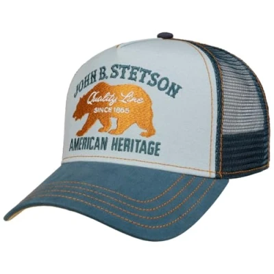 Bild av Stetson JBS Bear Trucker Keps Small Herrar basebollkeps meshkeps Snapback, med skärm Sommar Vinter One Size blå