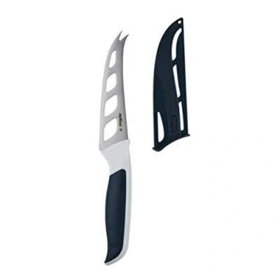 Bild av Zyliss E920219 Comfort ostkniv, japansk rostfritt stål, mörkgrå/vitt handtag, perfekt för ostplattor, diskmaskinssäker, 5 års garanti
