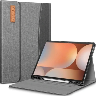 Bild av Fintie Fodral för Samsung Galaxy Tab S9 FE Plus/Tab Plus 12,4 tum 2023 surfplatta, folio skyddsfodral med multivinkel betraktning, S pennhållare och dokumentfack, mörkgrå