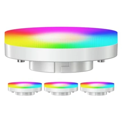 Bild av ledscom.de 4 st GX53 LED RGB lampor, varmvit kallvit (2900 6100 K), 6,6 W, 670lm, 107, Smart Home, WLAN, Alexa, matt