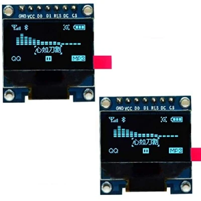 Bild av Fasizi 2st 7Pin 0.96 tums OLED skärm 12864 SPI IIC seriell LCD skärmmodul för Arduino Blå typsnitt