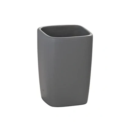 Bild av WENKO 20019100 Tandborste Tumbler Faro Grå Keramik, 7,5 x 10,7 cm,