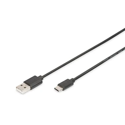 Bild av DIGITUS USB 2.0 anslutningskabel 1,8 m C (Pl) till Micro B 480 Mbit/s Typ kabel Blister Svart