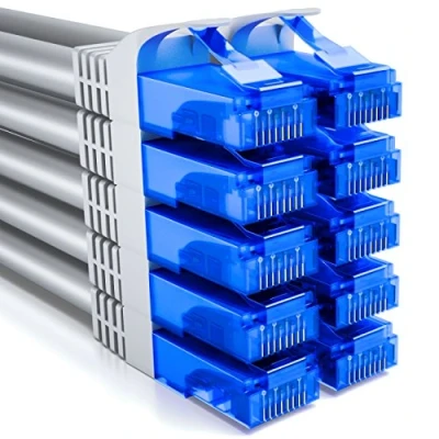 Bild av deleyCON 10x 2m CAT6 Nätverkskabel Set U UTP RJ45 CAT 6 LAN Kabel Patchkabel Ethernet DSL Switch Router Modem Repeater Patchpanel Grå