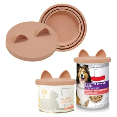 Bild av OHMO Lock för husdjurburk, BPA fria silikonskydd i universell storlek katt och hundmat (70 g, 85 200 400 g. etc. ), rosa, 2 pack