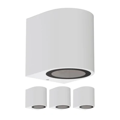 Bild av ledscom.de 4 st. vägglampa ALSE för utomhusbruk, IP54, downlight, vit matt, rund, 1x GU10 max. 35W