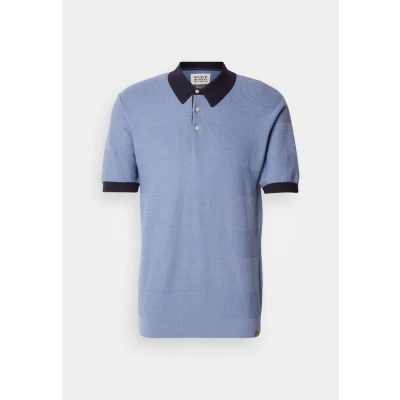 Bild av Scotch &amp; Soda TONE ON Striped Regular FIT Piké, Storlek: Large, Faded denim