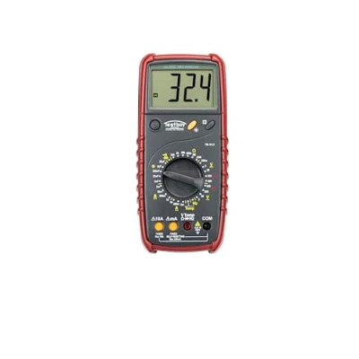 Bild av Testboy 313 digital multimeter (automatiskt räckviddsskydd, stor LCD med bakgrundsbelysning, temperaturmätning, CAT III 600V, ABS plasthus), röd/svart