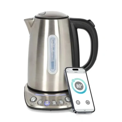 Bild av Nedis SmartLife vattenkokare Wi Fi 1,7 l rostfritt stål 70,80,90,100 C Temperaturvisning kan roteras 360 grader dolt värmeelement Strix kontroll Android™/IOS