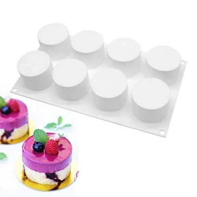 Bild av Multifunktionell mousse kakform silikon bakformar för kakor 3D bakform gör det själv efterrättsform 8 cylinderhål