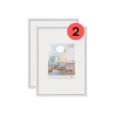 Bild av Walther Design Tavelram Silver 40 x 60 cm med dubbelpack konstglas, New Lifestyle plastram KVX460SD