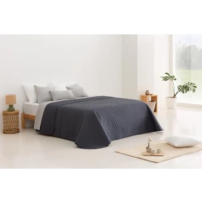 Bild av Todocama Tunt stjärnigt bouto överkast för vår, sommar, höst och vinter 100% extra mjukt mikrofiber. Multifunktionellt sängöverdrag, säng 105200 x 260 cm, mörkgrå