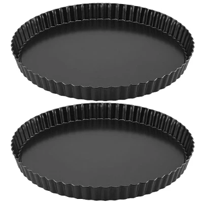Bild av NamyEUT 2 stycken 28 cm tårtform med lyftbotten, stor quickform non stick belagd kolstål tarteform, tårta bakform för pak, tårta, fruktkaka