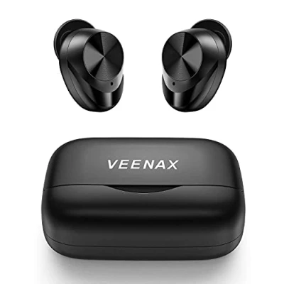 Bild av VEENAX X11 Bluetooth hörlurar, Trådlösa Öronsnäckor Touch kontroll, Sporthörlurar med Mikrofon, Hörlurar &amp; Mini Power Bank, Stereo In Ear Djup Bas, 150H Speltid, USB C, Svart