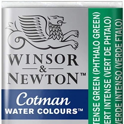 Bild av Winsor &amp; Newton 0301329 Cotman akvarellfärg med god transparens, utmärkt toning och goda målningsegenskaper, vattenfärg i 1/2 skål intensivgrön