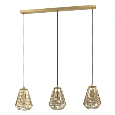 Bild av EGLO Stype hänglampa, guldfärgad, längd 96 cm, stål, 3 lampor.