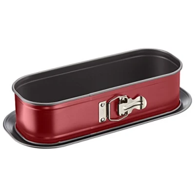 Bild av Tefal 1640314 Delibake kakform med gångjärn, 30 x 11 cm, röd/grå