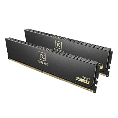 Bild av TEAMGRUPP T Create Expert överklockning 10 l DDR5 32 GB kit (2 x 16 GB) 6000 MHz (PC5 48000) CL30 Intel XMP 3.0 och AMD Expo kompatibel skrivbordsminnesmodul Ram Black CTCED532G6000HC30DC01