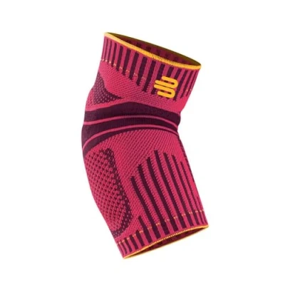 Bild av Bauerfeind, armbågsstöd, Sports Elbow Support, Unisex, 1 armbågsbandage som kan användas på vänster och höger armbåge, För bollspel, racketsporter friidrott, Stabiliserar armbågsleden, Silikondyna, Storlek: XL, Rosa, 11469431950014