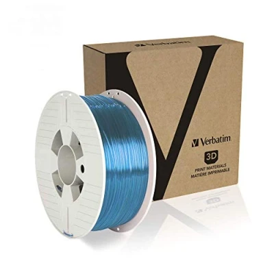 Bild av Verbatim PET G filament 3D tryck, 1,75 mm, 1 kg, polyetentereftalat glykolfilament för materialextrusion, skrivare och penna, av G, blåtransparent